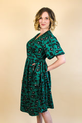 Carmen Wrap Dress - Green Goddess