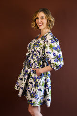 Cora Mini Dress - Hummingbird Bluebonnets