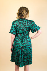 Carmen Wrap Dress - Green Goddess
