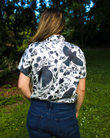 Simone Top - Starling Bird (Satin) - Final SALE