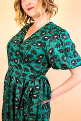 Carmen Wrap Dress - Green Goddess