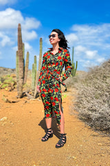 Zuri Shirt Dress - Orange Poppies
