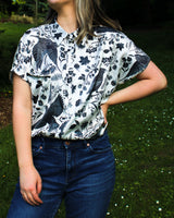 Simone Top - Starling Bird (Satin) - Final SALE