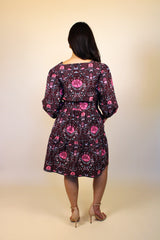 Cora Mini Dress - Maroon Meadow