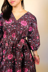 Cora Mini Dress - Maroon Meadow
