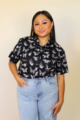 Simone Top - Black Butterfly
