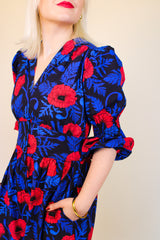 Audrey Midi Dress - Red Poppy
