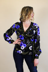 Winona Wrap Top - Purple Anemone