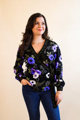 Winona Wrap Top - Purple Anemone