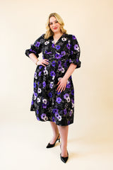 Audrey Midi Dress - Purple Anemone