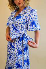 Carmen Wrap Dress - Blue Starling
