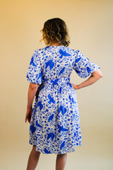 Carmen Wrap Dress - Blue Starling