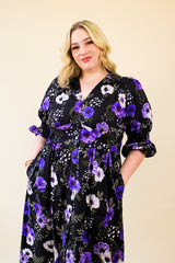Audrey Midi Dress - Purple Anemone