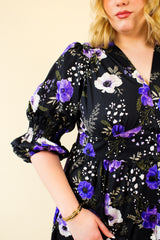Audrey Midi Dress - Purple Anemone