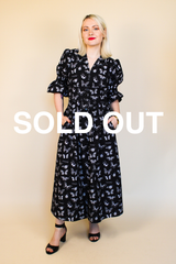 Audrey Midi Dress - Black Butterfly