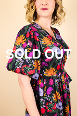 Carmen Wrap Dress - Midnight Bloom