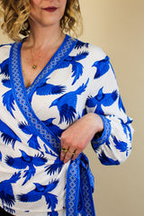 Winona Wrap Top - Blue Magpie