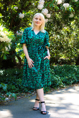 Carmen Wrap Dress - Green Goddess