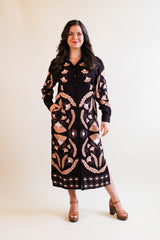 Zaha Shirt Dress - Brown Laurels