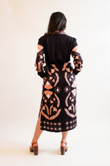 Zaha Shirt Dress - Brown Laurels