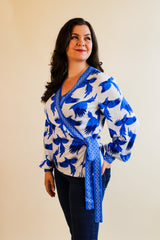Winona Wrap Top - Blue Magpie