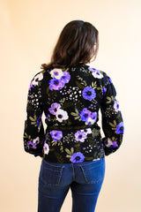 Winona Wrap Top - Purple Anemone