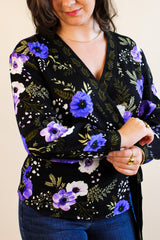 Winona Wrap Top - Purple Anemone