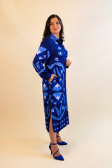 Zaha Shirt Dress - Blue Laurels
