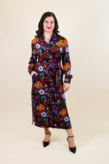 Zaha Shirt Dress - Midnight Bloom