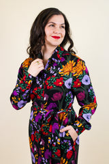 Zaha Shirt Dress - Midnight Bloom