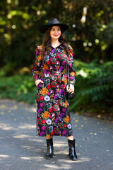 Zaha Shirt Dress - Midnight Bloom