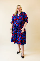 Audrey Midi Dress - Red Poppy