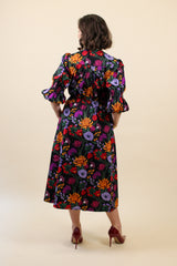 Audrey Midi Dress - Midnight Bloom