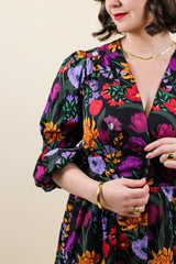 Audrey Midi Dress - Midnight Bloom