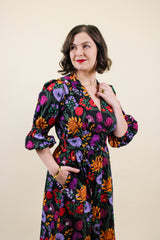 Audrey Midi Dress - Midnight Bloom