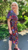 Carmen Wrap Dress - Midnight Bloom