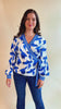 Winona Wrap Top - Blue Magpie